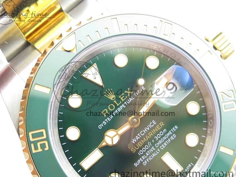0115 Submariner 116613 LV VRF Best Edition YG Wrapped Bezel Green Dial on SS YG Bracelet A2836 MAX Version Compact 2920